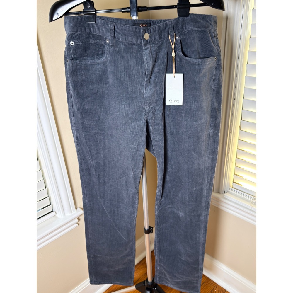 Quince Organic Stretch Corduroy 5-Pocket Pants Dark Coal Grey 33x32 LB136458